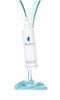 Eltraderm bottle with blue liquid on a white background