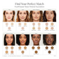 jane iredale Foundation color chart for PurePressed Base Mineral Foundation with various skin tones and corresponding shades.