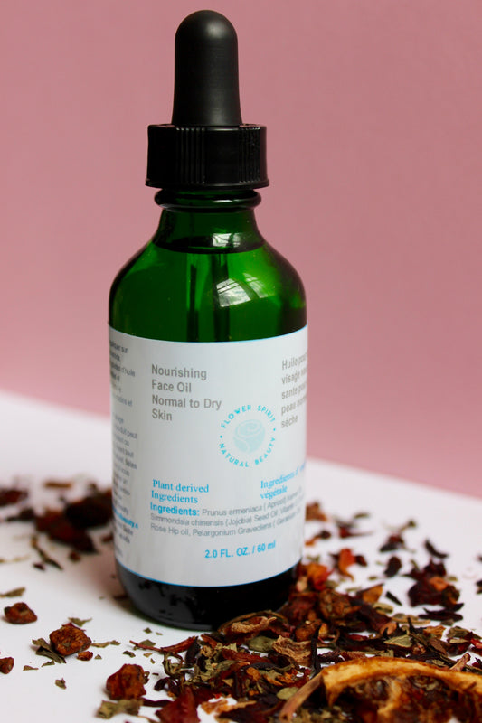 Nourishing Face Oil Normal to Dry Skin, blend of selected lightweight plant oils and essential oils that deliver effective hydration to normal and dry skin.